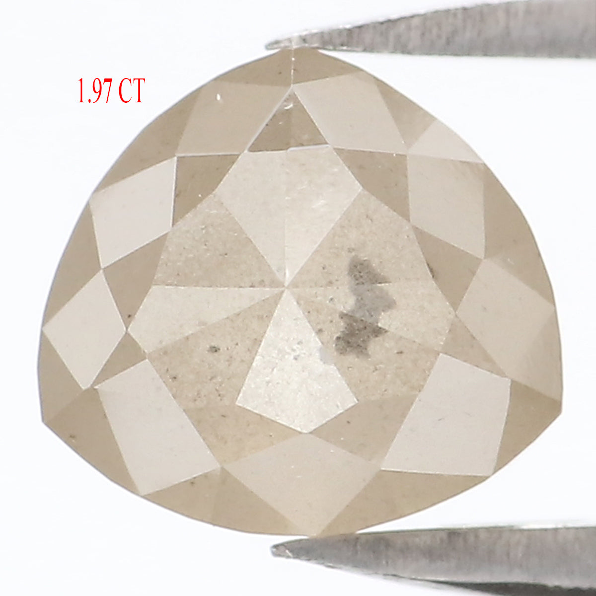 Natural Loose Triangle Shape Grey Color Diamond 1.97 CT 7.10 MM Triangle Shape Rose Cut Diamond L7522