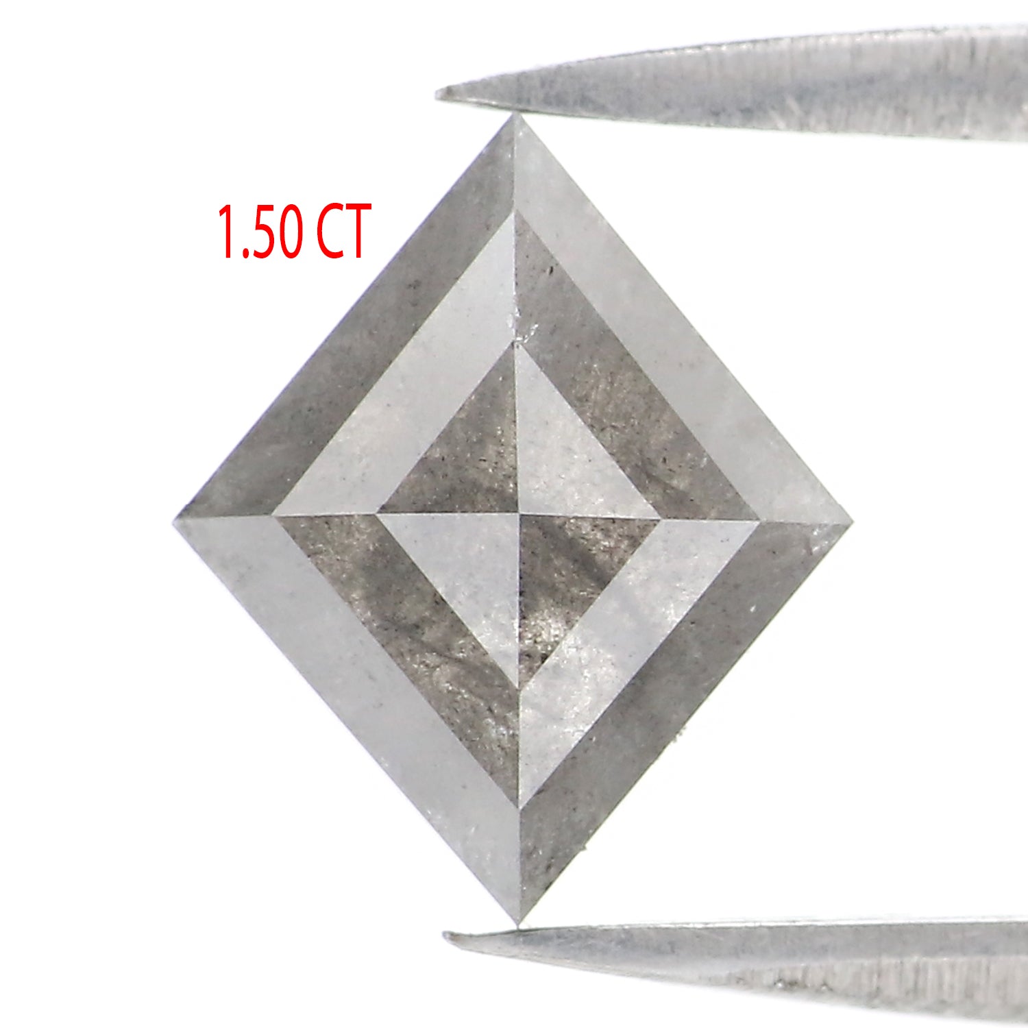1.50 CT Natural Loose Kite Shape Diamond Salt And Pepper Kite Shape Diamond 9.60 MM Natural Black Grey Color Kite Rose Cut Diamond QK2049