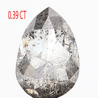 0.39 CT Natural Loose Diamond, Pear Cut Diamond, Salt And Pepper Diamond, Black Diamond, Grey Diamond, Real Galaxy Rose Cut Diamond KDL280