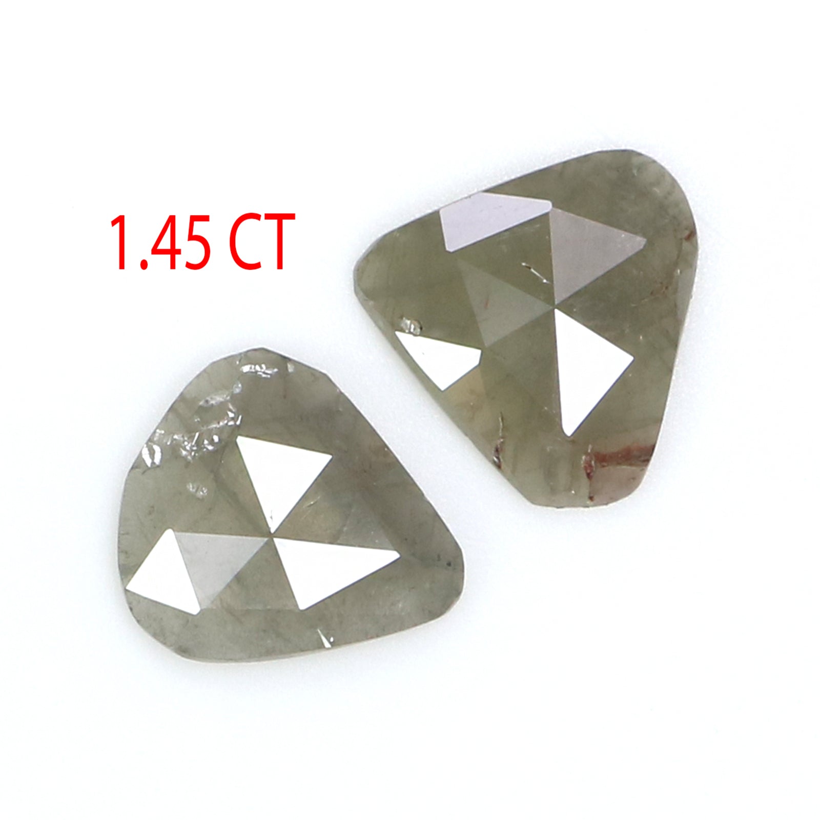 1.45 CT Natural Loose Slice Shape Diamond Grey Color Slice Cut Diamond 7.65 MM Natural Loose Grey Color Slice Irregular Cut Diamond KQ2603