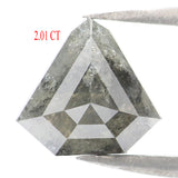 Natural Loose Shield Grey Color Diamond 2.01 CT 8.40 MM Shield Shape Rose Cut Diamond L8223