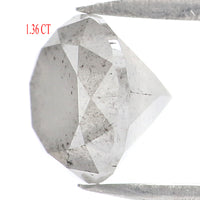 Natural Loose Round Brilliant Cut Diamond Milky Grey Color 1.36 CT 6.40 MM Round Shape Rose Cut Diamond L7877