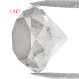 Natural Loose Round Brilliant Cut Diamond Milky Grey Color 1.36 CT 6.40 MM Round Shape Rose Cut Diamond L7877