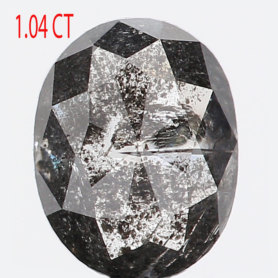 1.04 CT Natural Loose Oval Shape Diamond Salt And Pepper Oval Rose Cut Diamond 7.10 MM Black Grey Color Oval Shape Rose Cut Diamond QL324
