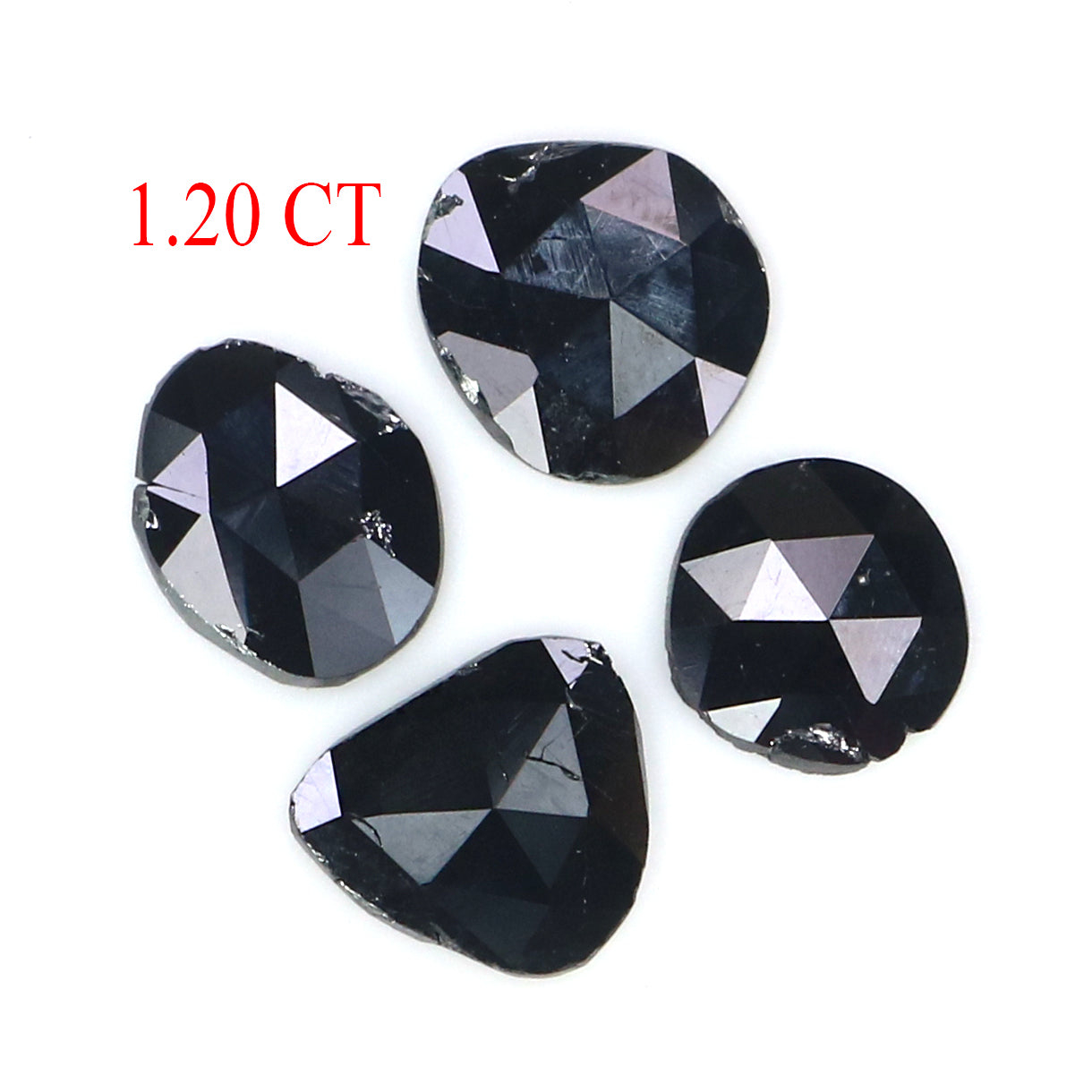 1.20 CT Natural Loose Slice Shape Diamond Black Color Slice Cut Diamond 6.05 MM Natural Loose Black Color Slice Rose Cut Diamond KQ2625