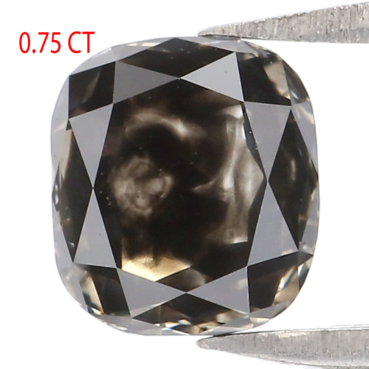 0.75 CT Natural Loose Cushion Shape Diamond Black Color Cushion Diamond 5.80 MM Natural Black Diamond Cushion Shape Rose Cut Diamond KQ2084