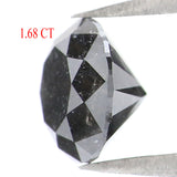 Natural Loose Round Salt And Pepper Diamond Black Grey Color 1.68 CT 7.25 MM Round Brilliant Cut Diamond KR1969