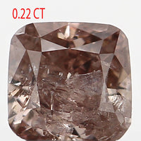 0.22 Ct Natural Loose Diamond, Cushion Diamond, Brown Diamond, Pink Diamond, Polished Diamond, Real Diamond, Rustic Diamond L5600