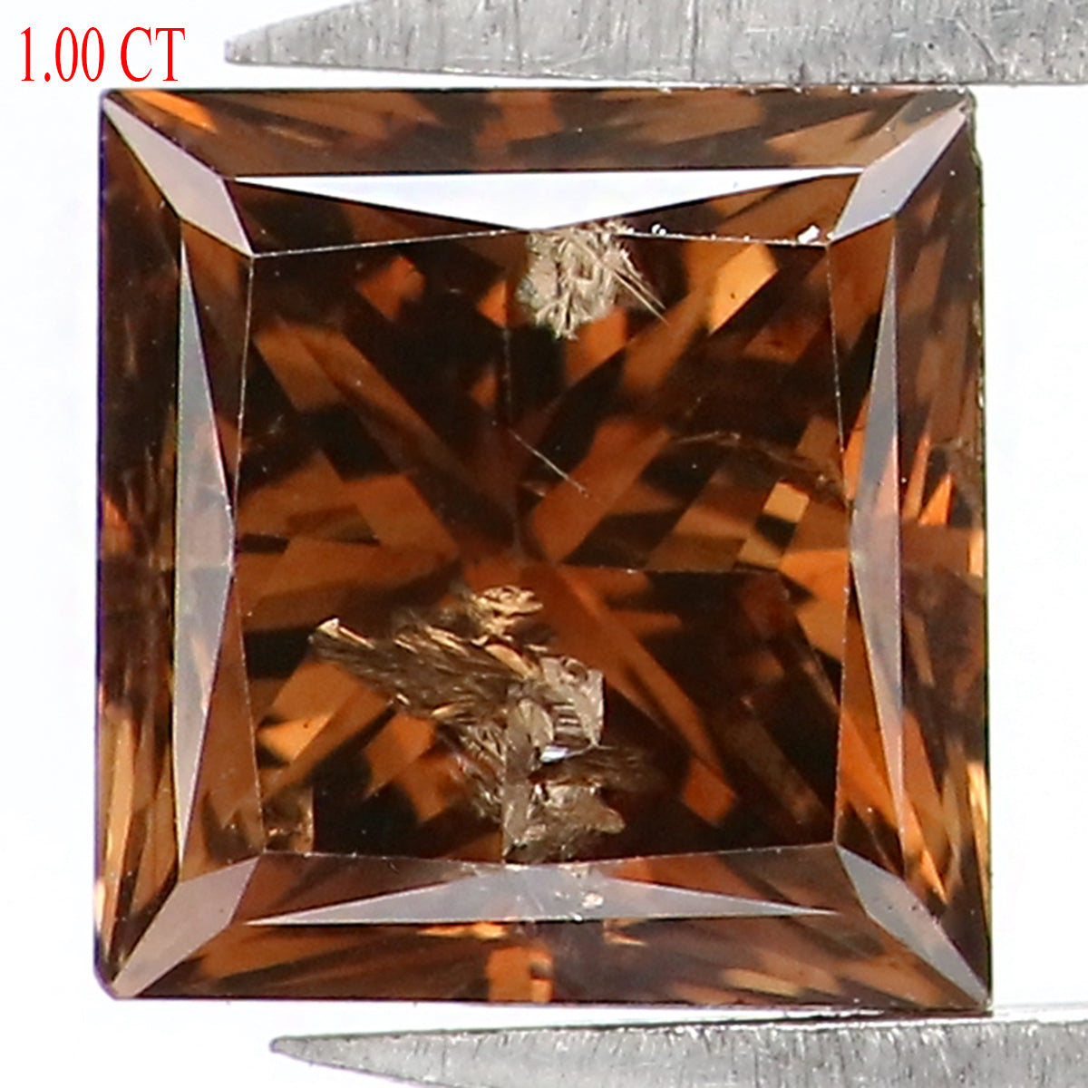 Natural Loose Princess Brown Color Diamond 1.00 CT 5.40 MM Princess Shape Rose Cut Diamond KDL1758