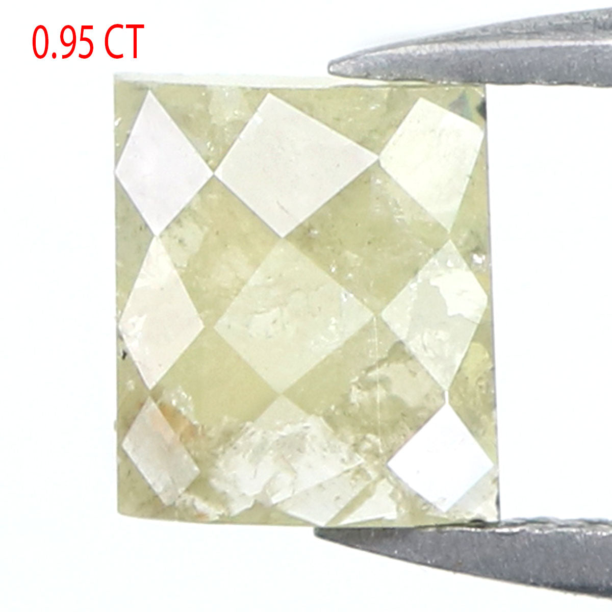 Natural Loose Rectangle Yellow Grey Color Diamond  0.95 CT 6.00 MM Rectangle Shape Rose Cut Diamond L7342