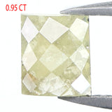 Natural Loose Rectangle Yellow Grey Color Diamond  0.95 CT 6.00 MM Rectangle Shape Rose Cut Diamond L7342