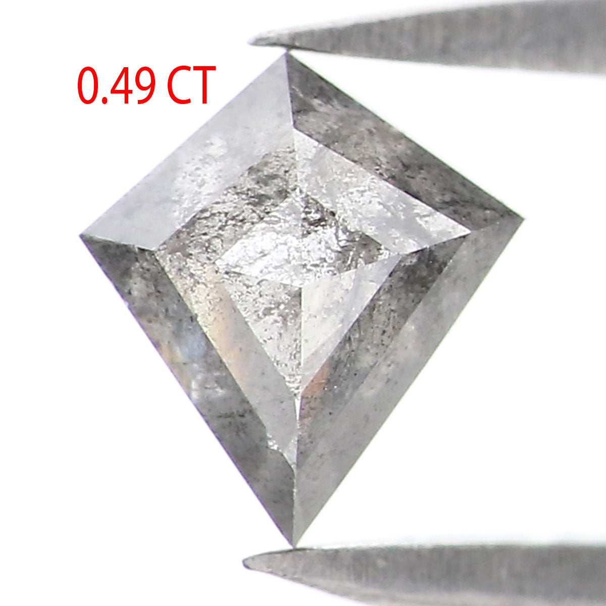 Natural Loose Kite Salt And Pepper Diamond Black Grey Color 0.49 CT 5.82 MM Kite Shape Rose Cut Diamond KDL2475