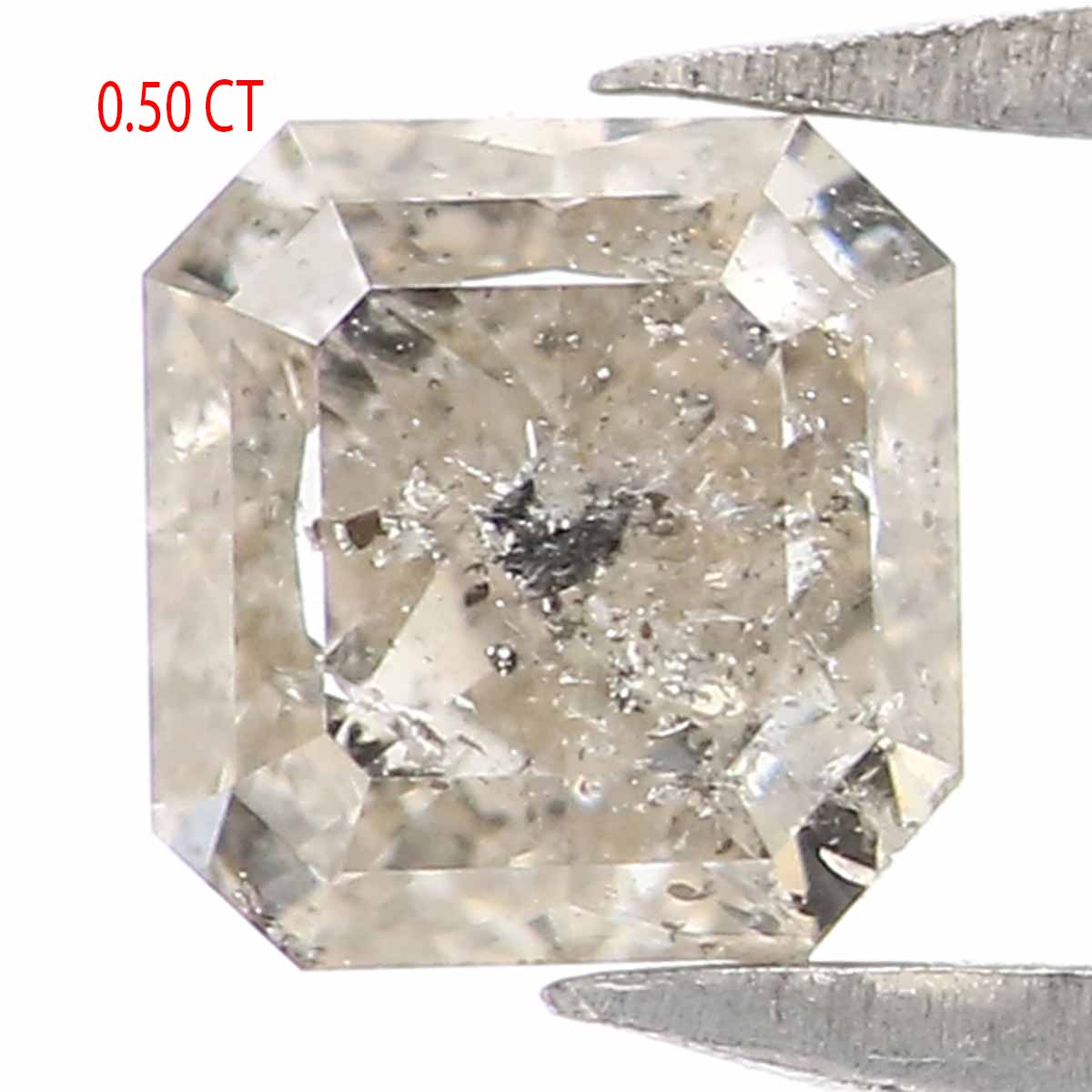 Natural Loose Radiant Yellow Grey Color Diamond 0.50 CT 4.40 MM Radiant Shape Rose Cut Diamond KR851