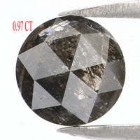 Natural Loose Rose Cut Diamond Black Grey Color 0.97 CT 5.50 MM Round Rose Cut Shape Diamond L7788