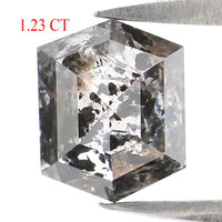 Natural Loose Hexagon Diamond, Salt And Pepper Hexagon Diamond, Natural Loose Diamond, Hexagon Cut Diamond, 1.23 CT Hexagon Shape KDL2743