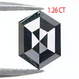 1.26 CT Natural Loose Hexagon Shape Diamond Black Hexagon Rose Cut Diamond 7.95 MM Natural Loose Black Color Hexagon Rose Cut Diamond QL9083