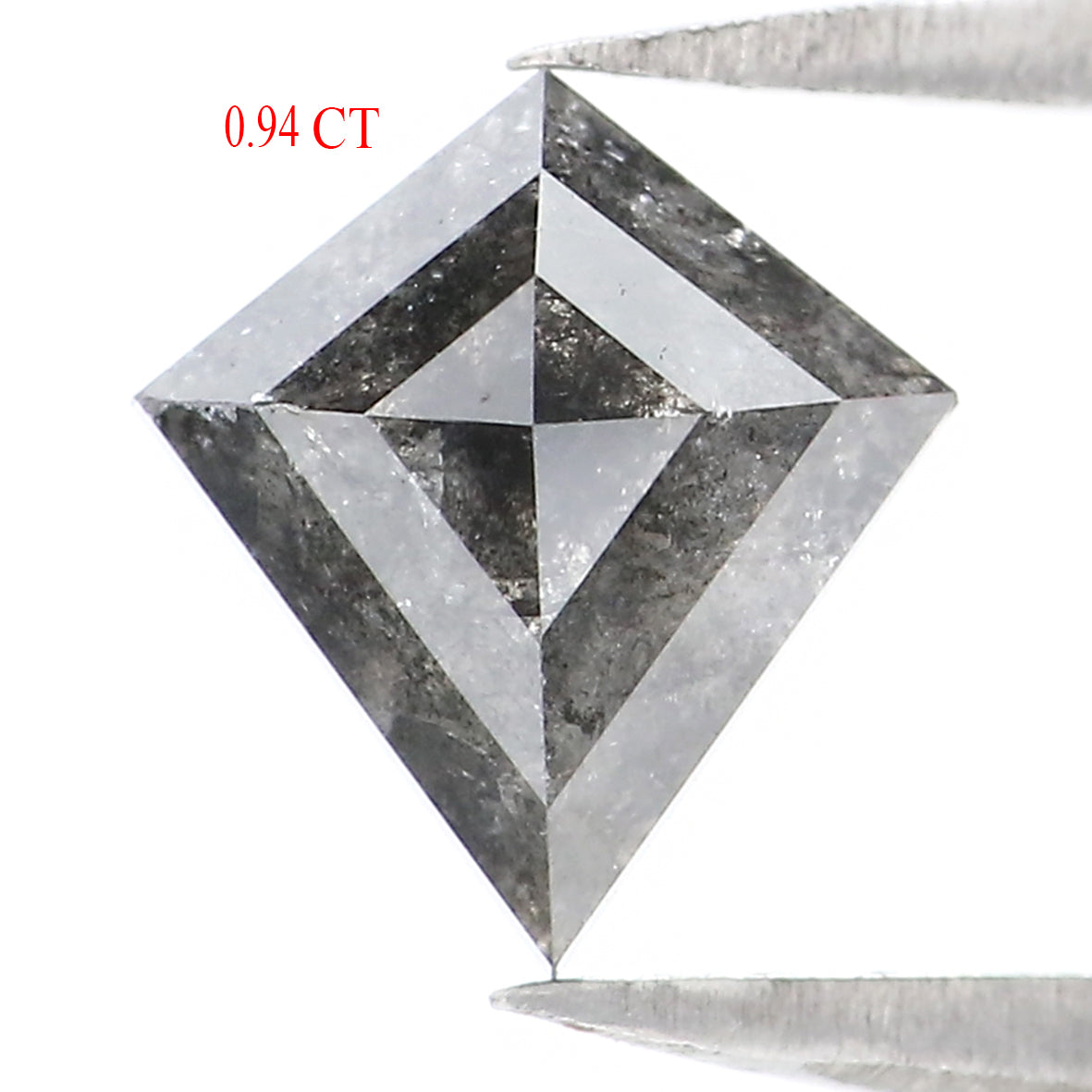 0.94 CT Natural Loose Kite Shape Diamond Salt And Pepper Kite Rose Cut Diamond 7.60 MM Black Grey Color Kite Shape Rose Cut Diamond QL2038