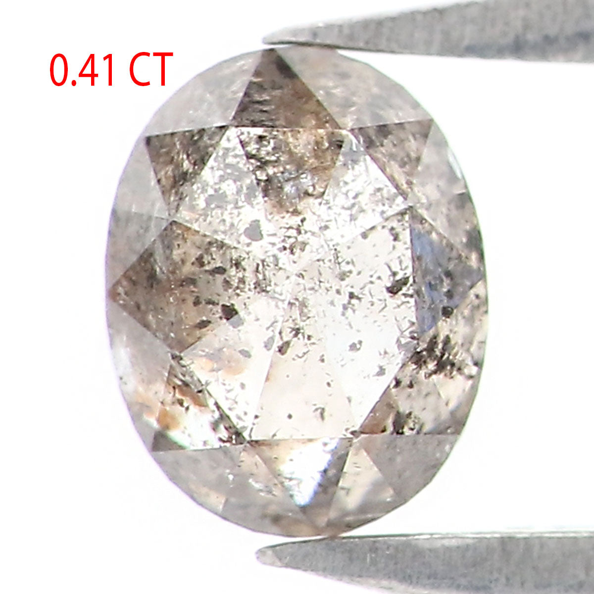 0.41 Ct Natural Loose Oval Shape Diamond Salt And Pepper Oval Diamond 4.80 MM Natural Loose Black Gray Color Oval Rose Cut Diamond LQ8820
