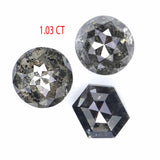 Natural Loose Mix Shape Salt And Pepper Black Grey Color Diamond 1.03 CT 4.35 MM Mix Shape Rose Cut Diamond KDK2328
