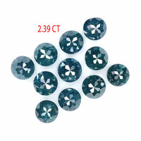 Natural Loose Rose Cut Blue Color Diamond 2.39 CT 3.26 MM Round Rose Cut Shape Diamond L2389