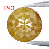 Natural Loose Rose Cut Yellow Color Diamond 1.74 CT 6.80 MM Round Rose Cut Shape Diamond L9856