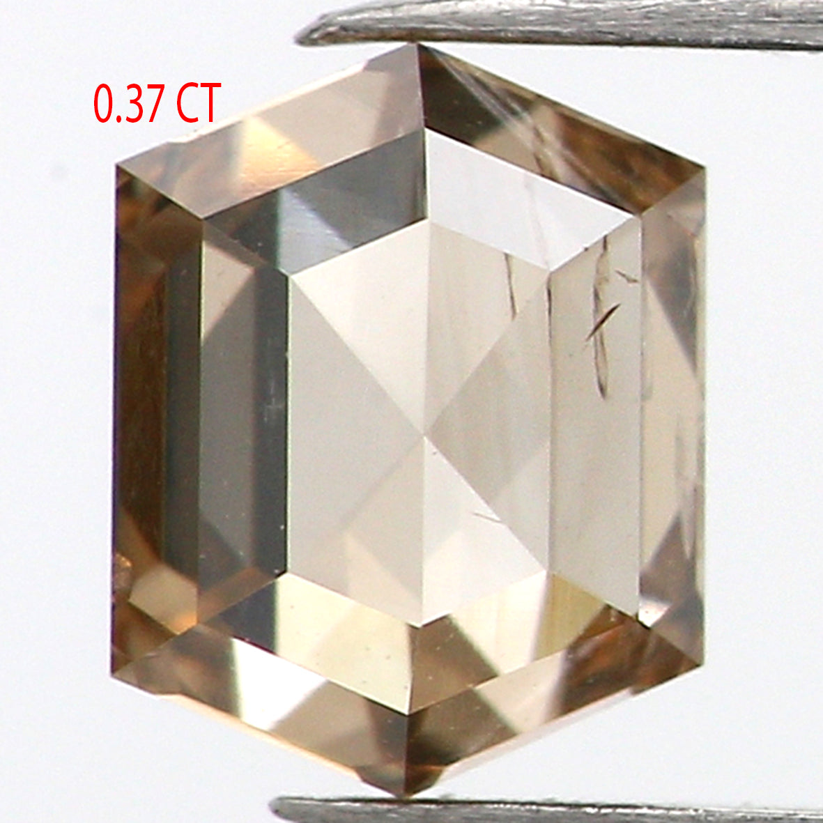 0.37 Ct Natural Loose Diamond, Hexagon Diamond, Brown Diamond, Polished Diamond, Rustic Diamond, Color Diamond, Rose Cut Diamond, L717