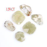 Natural Loose Slice Yellow Grey Color Diamond 1.59 CT 5.25 MM Slice Shape Rose Cut Diamond L2236