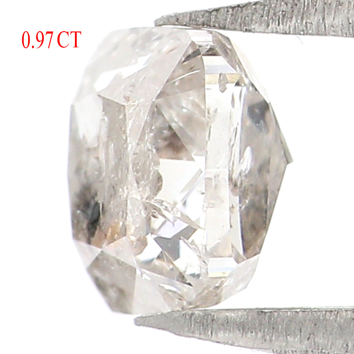 0.97 CT Natural Loose Cushion Shape Diamond Salt And Pepper Cushion Diamond 5.20 MM Natural Grey Color Cushion Brilliant Cut Diamond LQ7410
