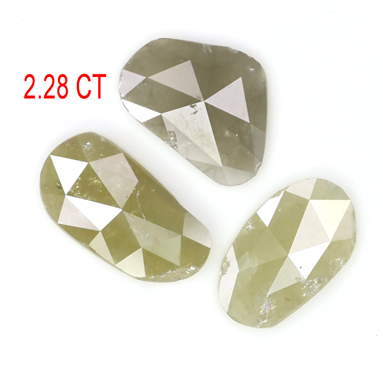 2.28 CT Natural Loose Slice Shape Diamond Grey Color Slice Rose Cut Diamond 9.80 MM Natural Grey Diamond Slice Irregular Cut Diamond LQ2635