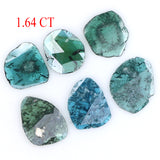 Natural Loose Slice Diamond Blue Color 1.64 CT 6.50 MM Slice Shape Rose Cut Diamond KR2459