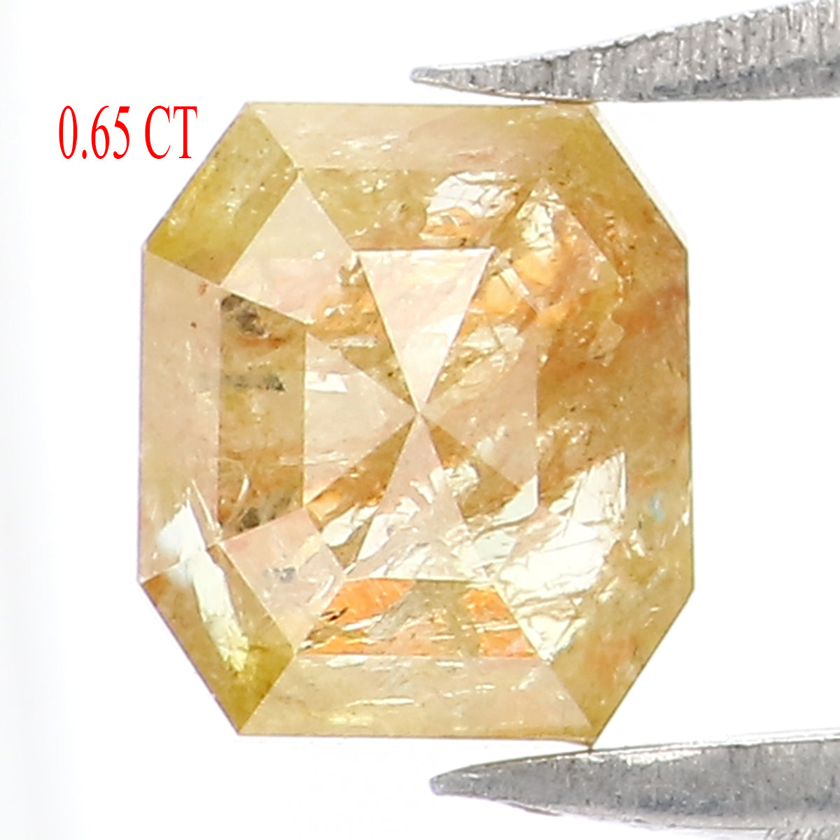 Natural Loose Emerald Shape Yellow Color Diamond 0.65 CT 5.20 MM Emerald Shape Rose Cut Diamond L9236