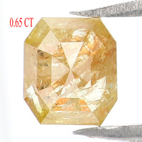 Natural Loose Emerald Shape Yellow Color Diamond 0.65 CT 5.20 MM Emerald Shape Rose Cut Diamond L9236
