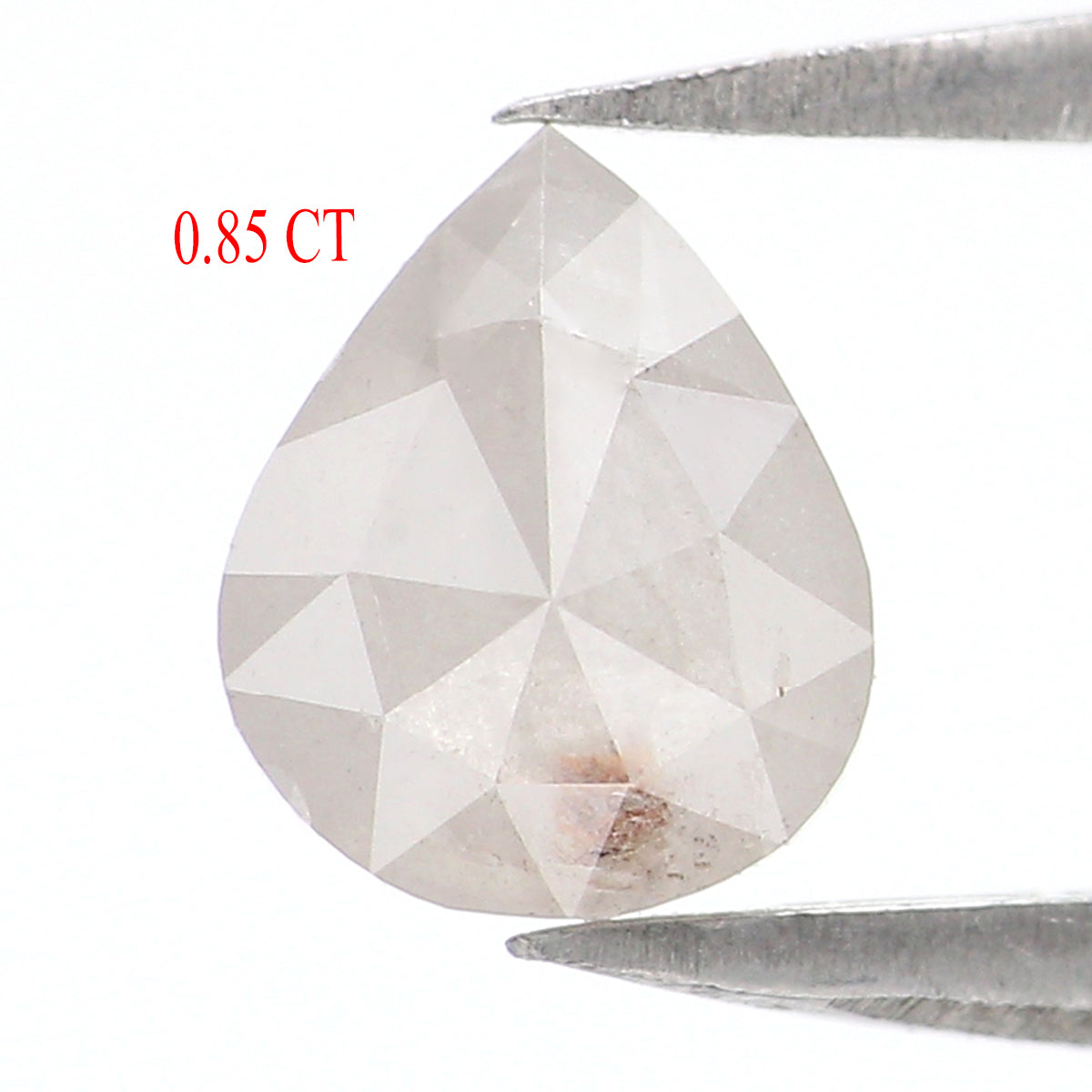 Natural Loose Pear Diamond White Grey Color 0.85 CT 6.50 MM Pear Shape Rose Cut Diamond L8978