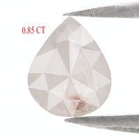 Natural Loose Pear Diamond White Grey Color 0.85 CT 6.50 MM Pear Shape Rose Cut Diamond L8978