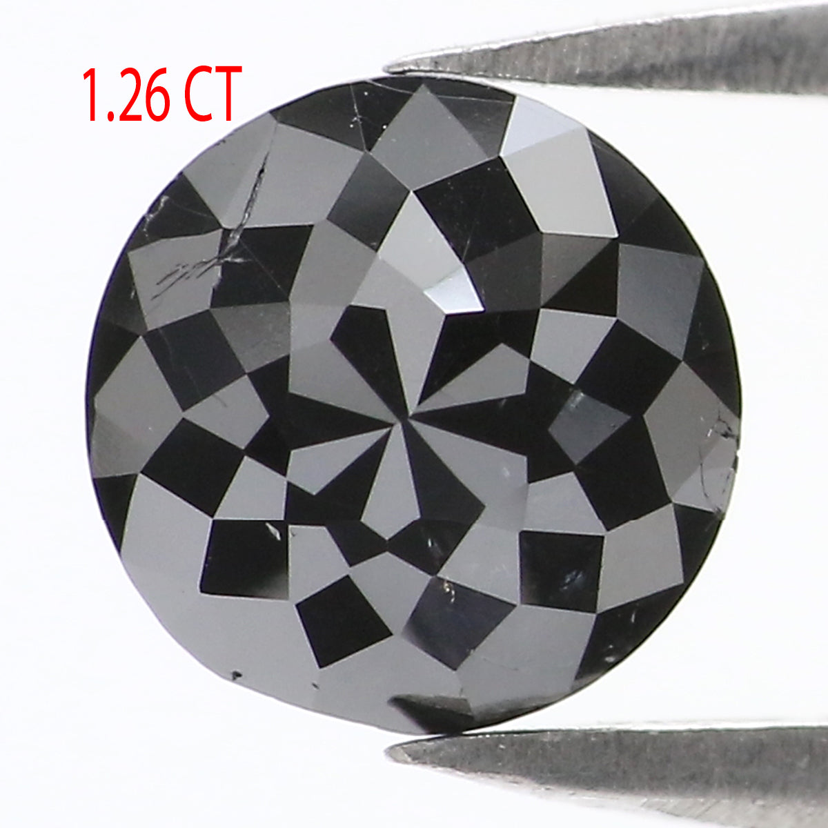 1.26 CT Natural Loose Round Rose Cut Diamond Black Color Round Shape Diamond 6.60 MM Natural Loose Black Color Round Rose Cut Diamond KQ1843