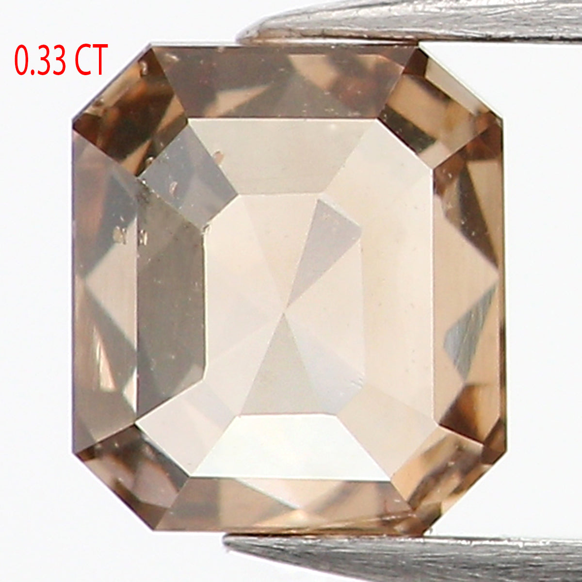 0.33 Ct Natural Loose Diamond, Emerald Cut Diamond, Brown Diamond, Polished Diamond, Rose Cut Diamond, Rustic Diamond, Antique Diamond L769