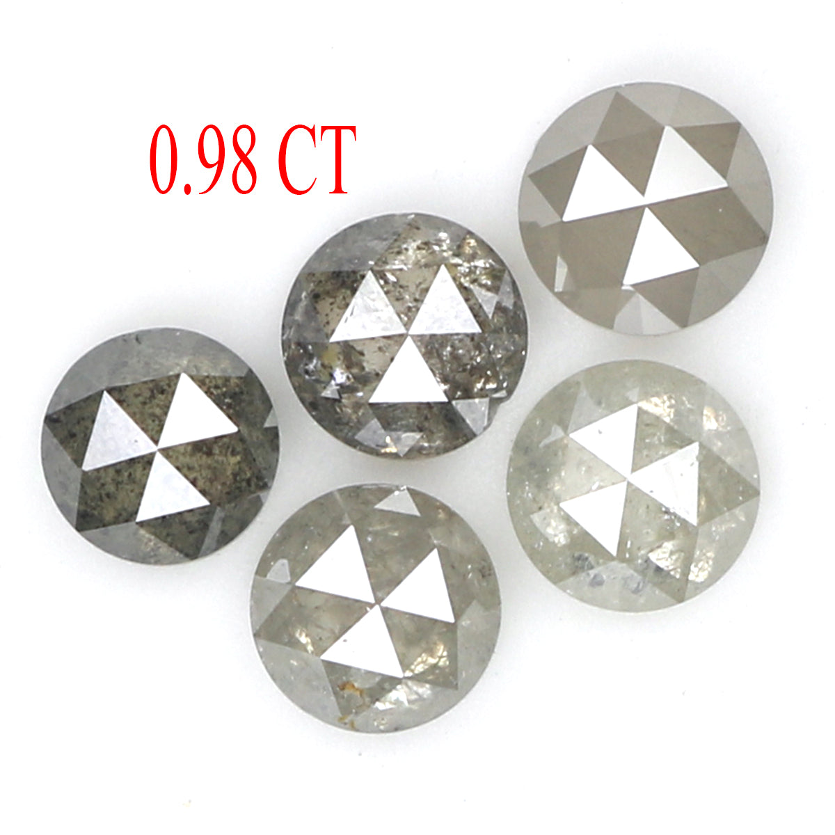0.98 CT Natural Round Loose Rose Cut Diamond Grey Color Round Cut Diamond 3.20 MM Natural Loose Diamond Round Rose Cut Shape Diamond LQ6331