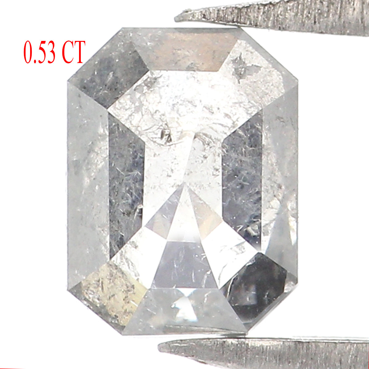 0.53 CT Natural Loose Emerald Cut Diamond Salt And Pepper Emerald Diamond 5.50 MM Natural Black Grey Color Emerald Rose Cut Diamond LQ2018