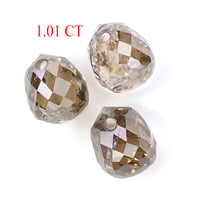 Natural Loose briolette Brown Color Diamond 1.01 CT 3.72 MM Drop Shape Rose Cut Diamond L9889