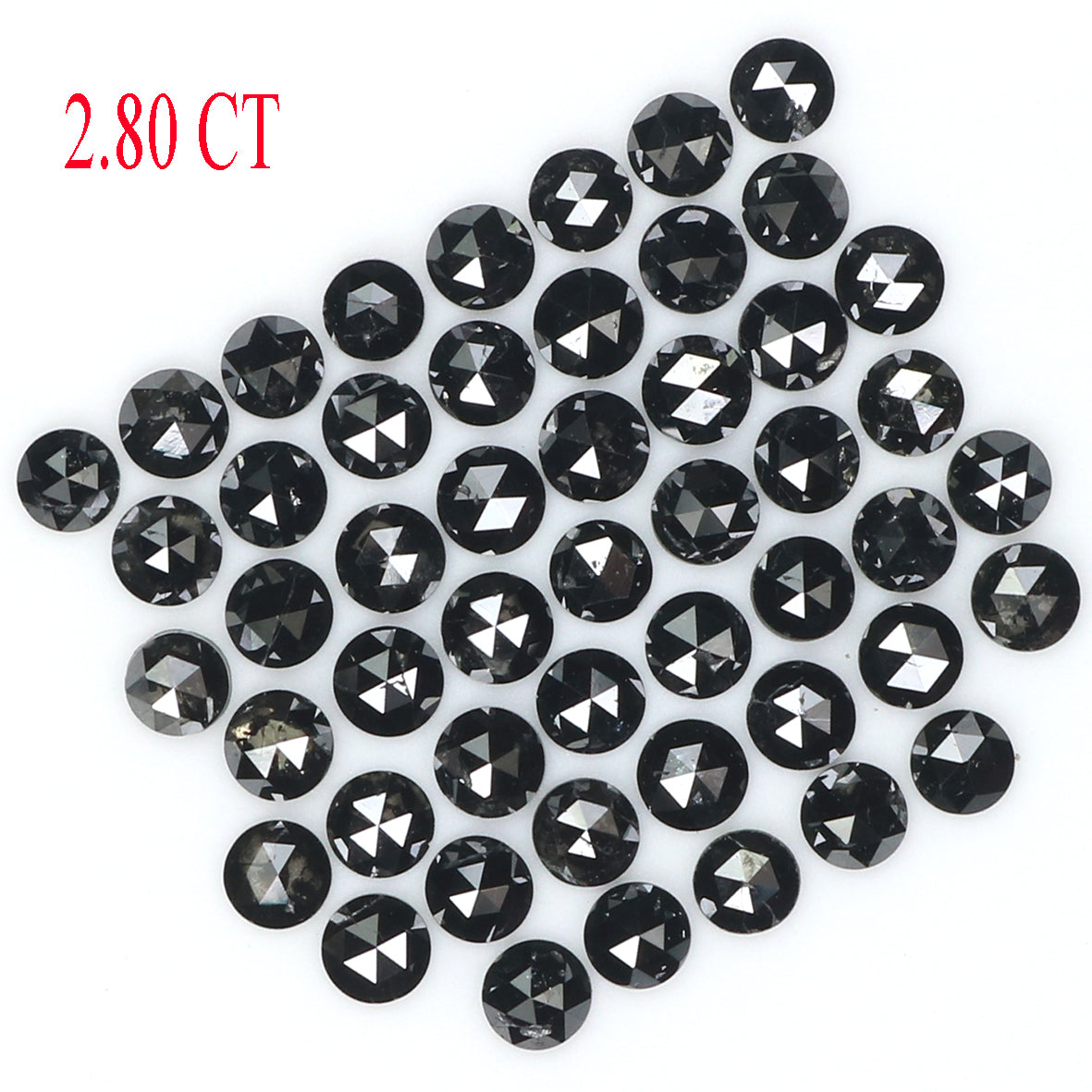 2.80 CT Natural Loose Round Rose Cut Diamond Black Color Round Shape Diamond 2.30 MM Natural Loose Black Color Round Rose Cut Diamond LQ1804