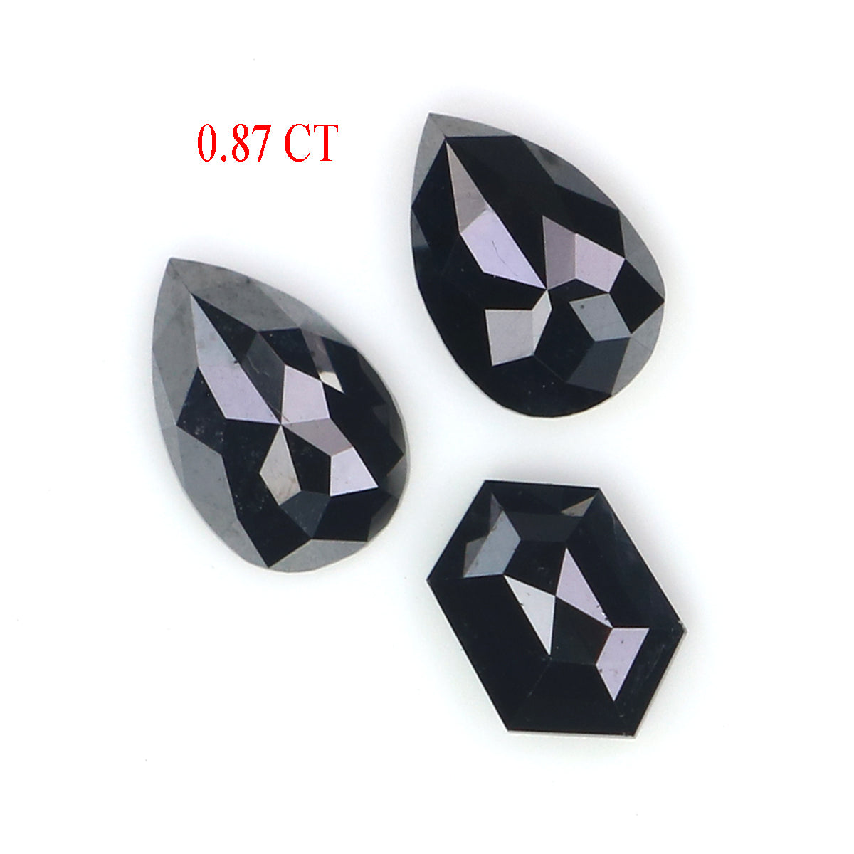 0.87 CT Natural Loose Mix Shape Diamond Black Color Mix Shape Diamond 5.95 MM Natural Loose Black Color Mix Shape Rose Cut Diamond LQ2709