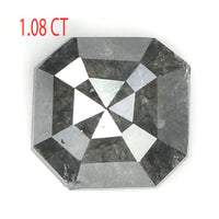 1.08 CT Emerald Cut Diamond, Salt And Pepper Diamond, Natural Loose Diamond, Black Diamond, Grey Diamond, Antique Rose Cut Diamond KDL7004