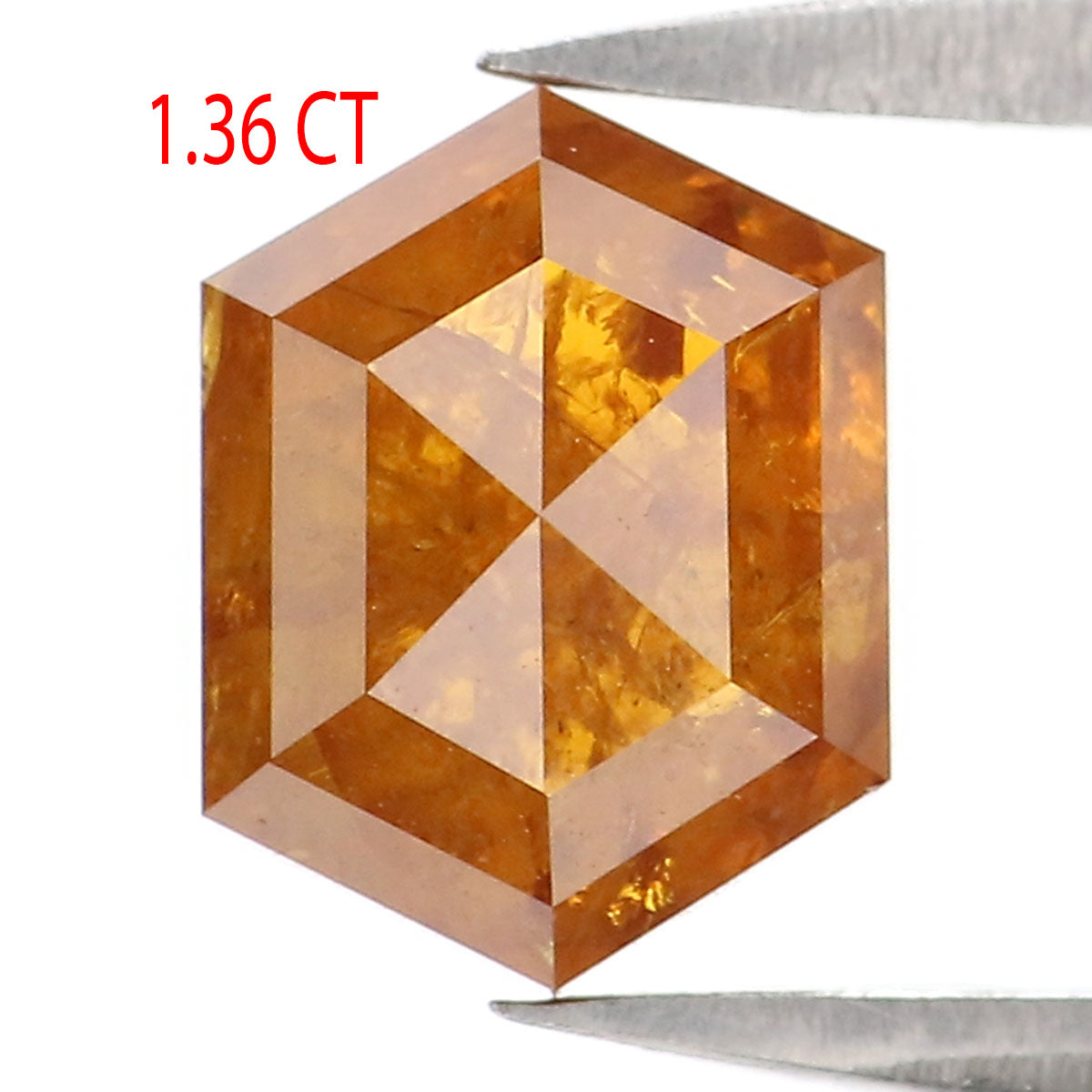 1.36 CT Natural Loose Hexagon Shape Diamond Yellow Color Hexagon Cut Diamond 7.45 MM Natural Loose Brown Hexagon Rose Cut Diamond LQ2502