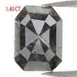 Natural Loose Emerald Shape Black Grey Color Diamond 1.40 CT 8.00 MM Emerald Shape Rose Cut Diamond L7127