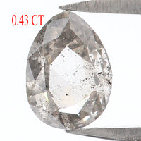 Natural Loose Pear Salt And Pepper Diamond Black Grey Color 0.43 CT 6.50 MM Pear Shape Rose Cut Diamond KR1846