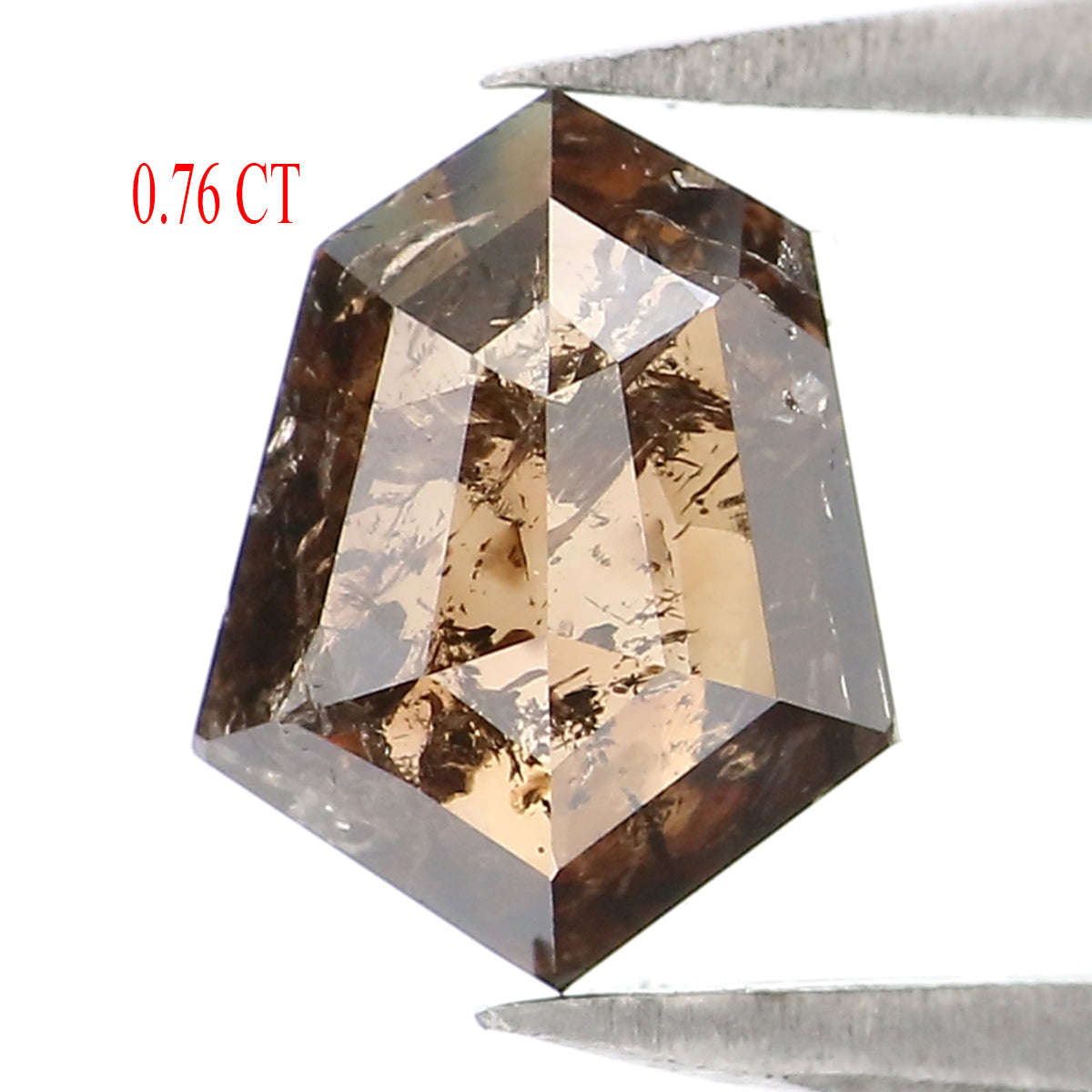 Natural Loose Shield Deep Brown Color Diamond 0.76 CT 7.70 MM Shield Shape Rose Cut Diamond L7431