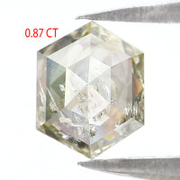 Natural Loose Hexagon Green Color Diamond 0.87 CT 6.69 MM Hexagon Shape Rose Cut Diamond KDL2604