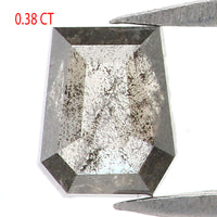Natural Loose Coffin Salt And Pepper Diamond Black Grey Color 0.38 CT 4.70 MM Coffin Shape Rose Cut Diamond L8819