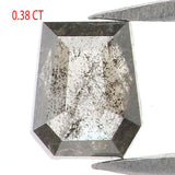 Natural Loose Coffin Salt And Pepper Diamond Black Grey Color 0.38 CT 4.70 MM Coffin Shape Rose Cut Diamond L8819
