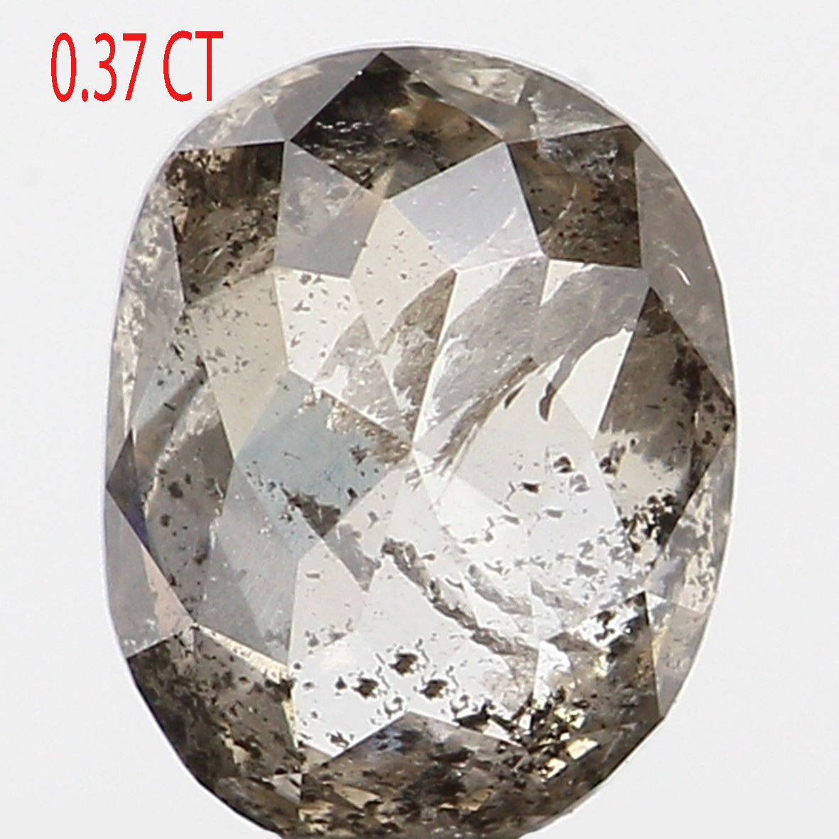 0.37 Ct Natural Loose Oval Shape Diamond Salt And Pepper Oval Cut Diamond 5.10 MM Natural Loose Black Grey Color Oval Rose Cut Diamond LQ395